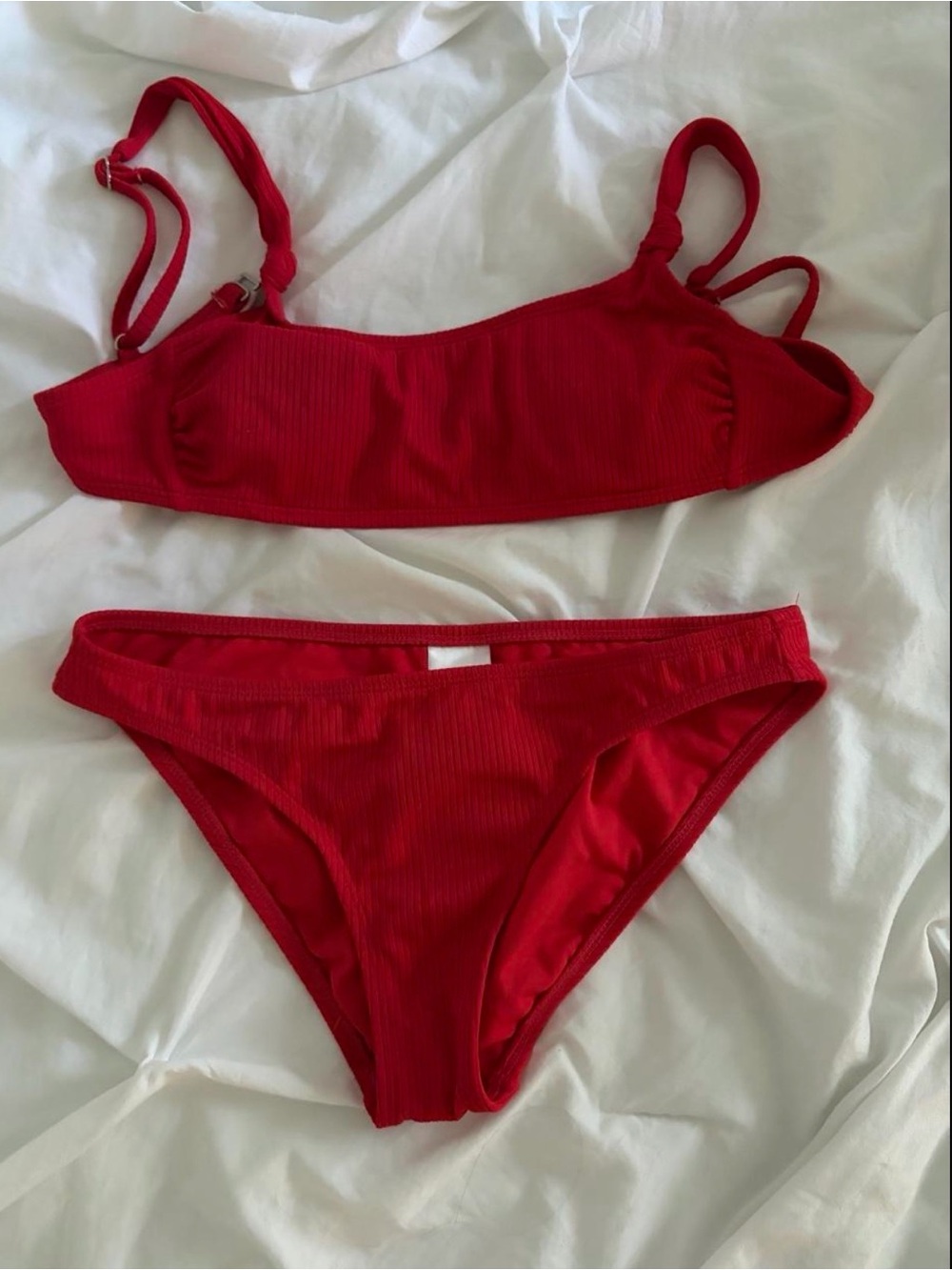 Xhilaration Red Ribbed Bikini Set
